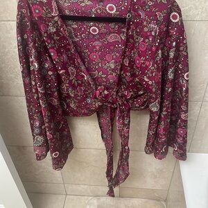 Floral Burgundy Women's Top